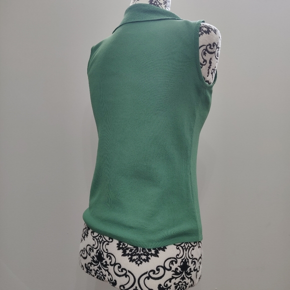 Forest Green Frill Blouse Casual Business Office - Picture 4 of 7